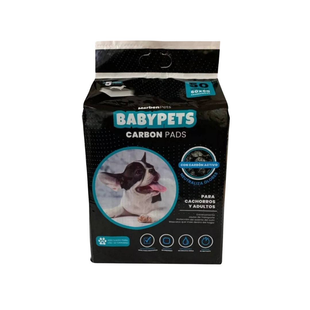 SABANILLAS BABY PETS - CARBON ACTIVO 60 X 60 CM - 50 UNIDADES