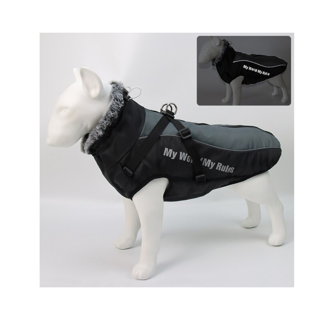 PARKA IMPERMEABLE CON ARNÉS PARA MASCOTAS - XL