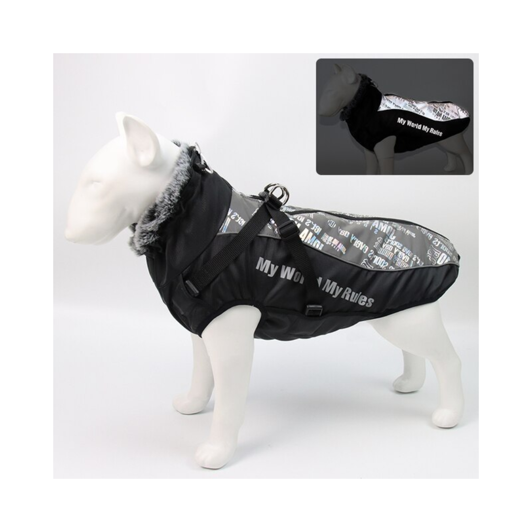 PARKA IMPERMEABLE CON ARNÉS PARA MASCOTAS - XL