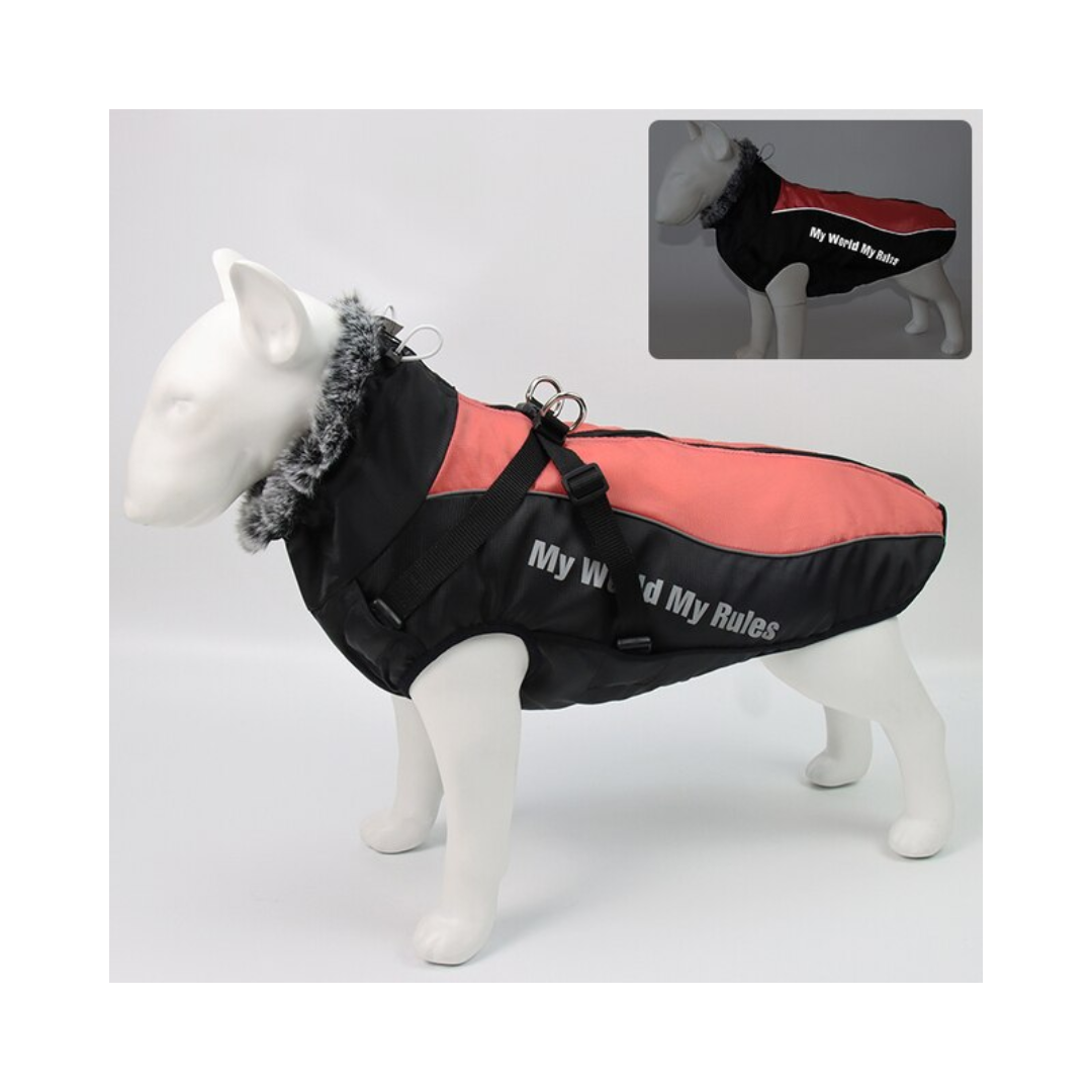 PARKA IMPERMEABLE CON ARNÉS PARA MASCOTAS - XL