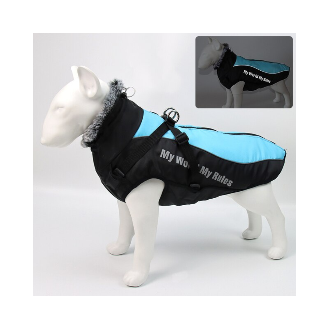 PARKA IMPERMEABLE CON ARNÉS PARA MASCOTAS - XL