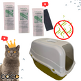 Cargar la imagen en la vista de la galería, KIT BAÑO SANITARIO CUBIERTO ROMEO PARA GATOS + 3 FILTROS
