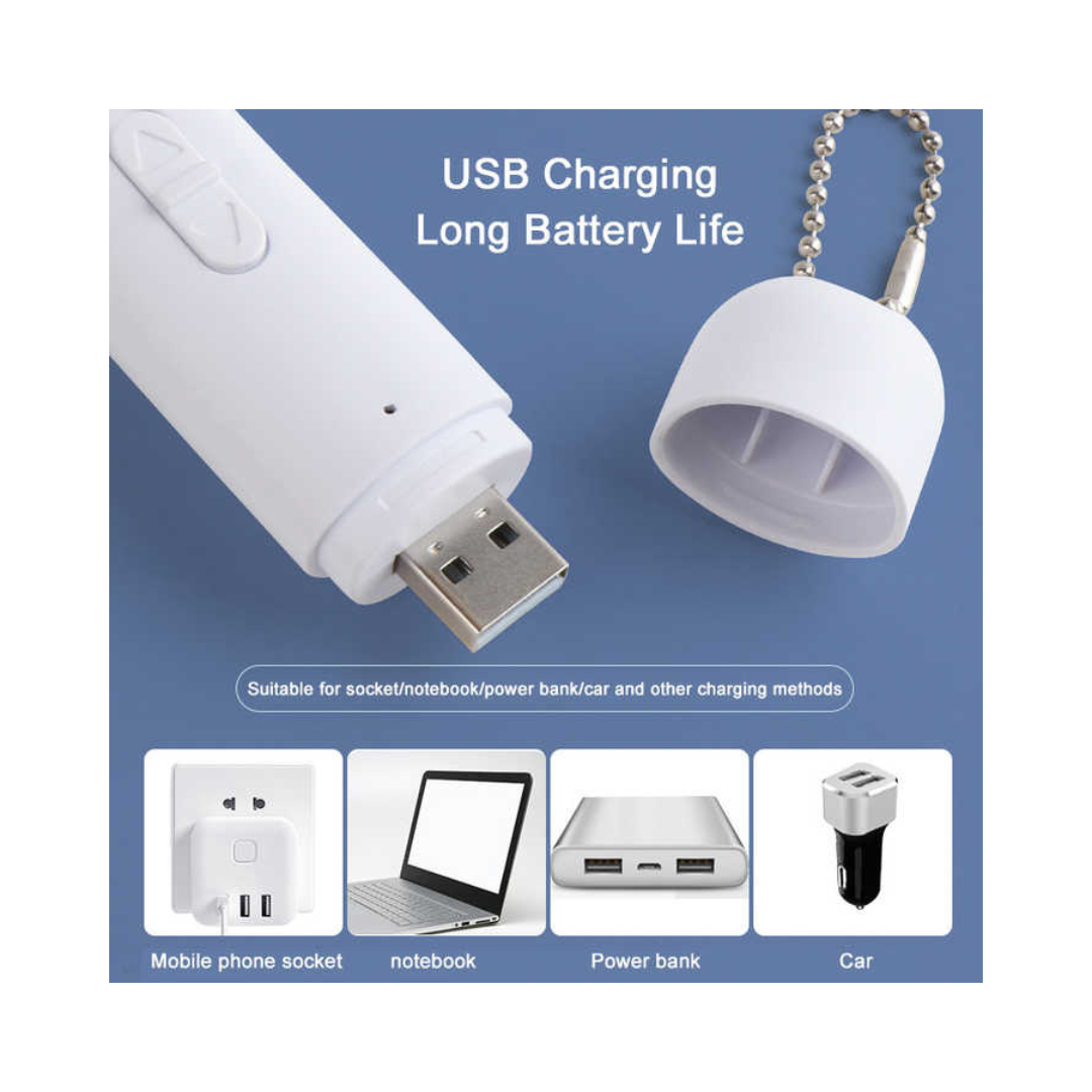 LÁSER IMÁGENES + LINTERNA + LUZ UV RECARGABLE USB