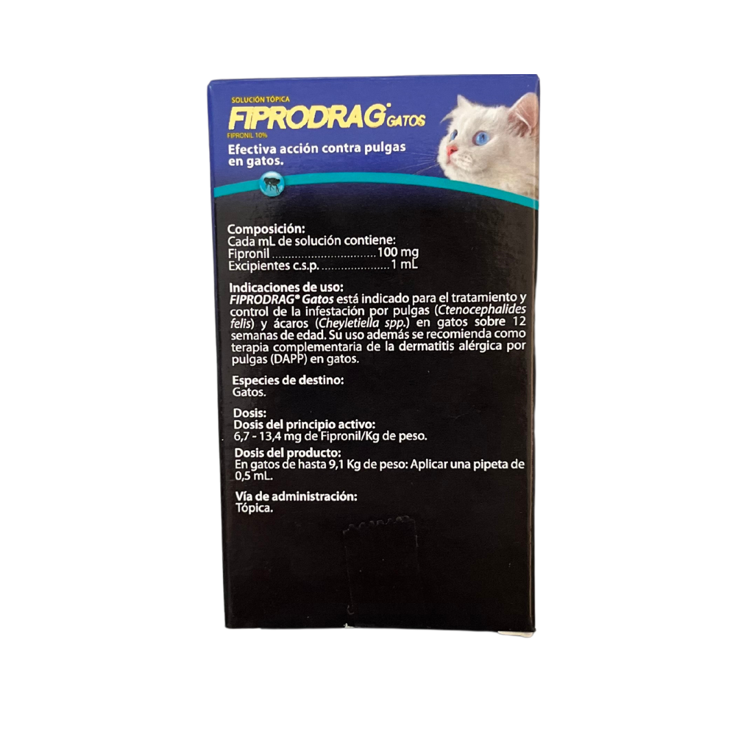 PIPETA FIPRODRAG GATOS - 0.5 ML