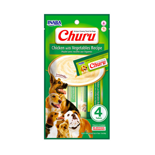 INABA CHURU PERRO - POLLO CON VEGETALES - 56 GR