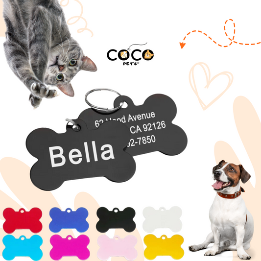 PLACA PARA MASCOTAS CON GRABADO LÁSER INCLUIDO