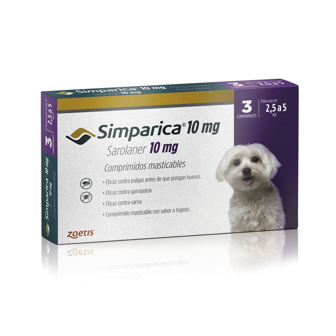 ZOETIS - SIMPARICA - 10 MG - 2 A 5 KG - 3 TABLETAS