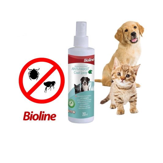 BIOLINE - REPELENTE DE PULGAS Y GARRAPATAS - 207 ML