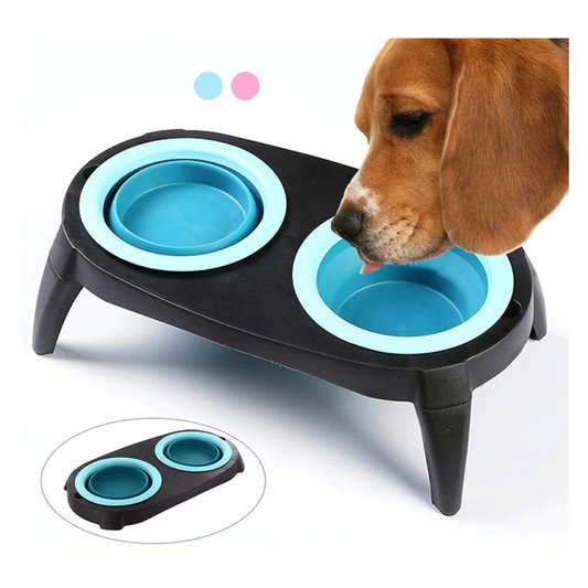 PLATO DOBLE PLEGABLE PARA MASCOTAS