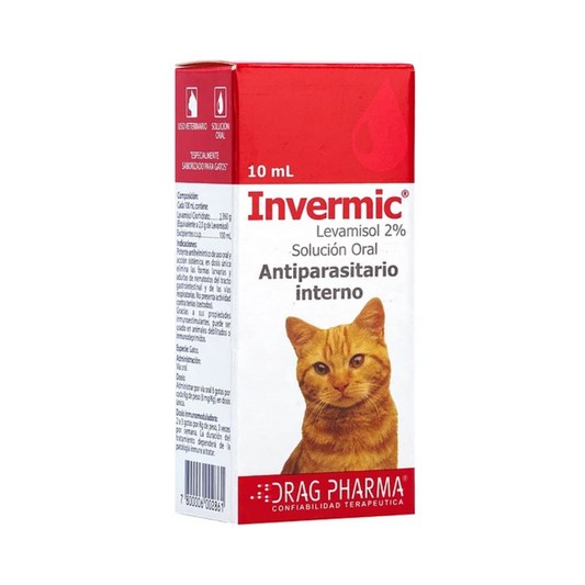 DRAG PHARMA - INVERMIC - ANTIPARASITARIO INTERNO PARA GATOS - 10mL