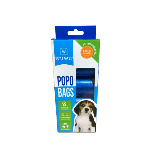 WUWU - BOLSAS PARA FECAS OXIBIODEGRADABLES - 4 ROLLOS - 80 UNID