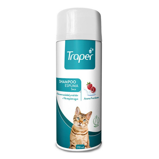 TRAPER - SHAMPOO ESPUMA SECA PARA GATOS- 170 ML